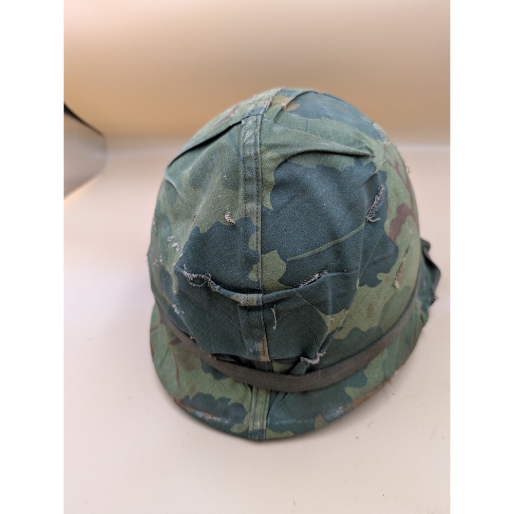 Vietnam Era US Army M1 Helmet W Liner And Mitchell Reversible Cover W Keeper